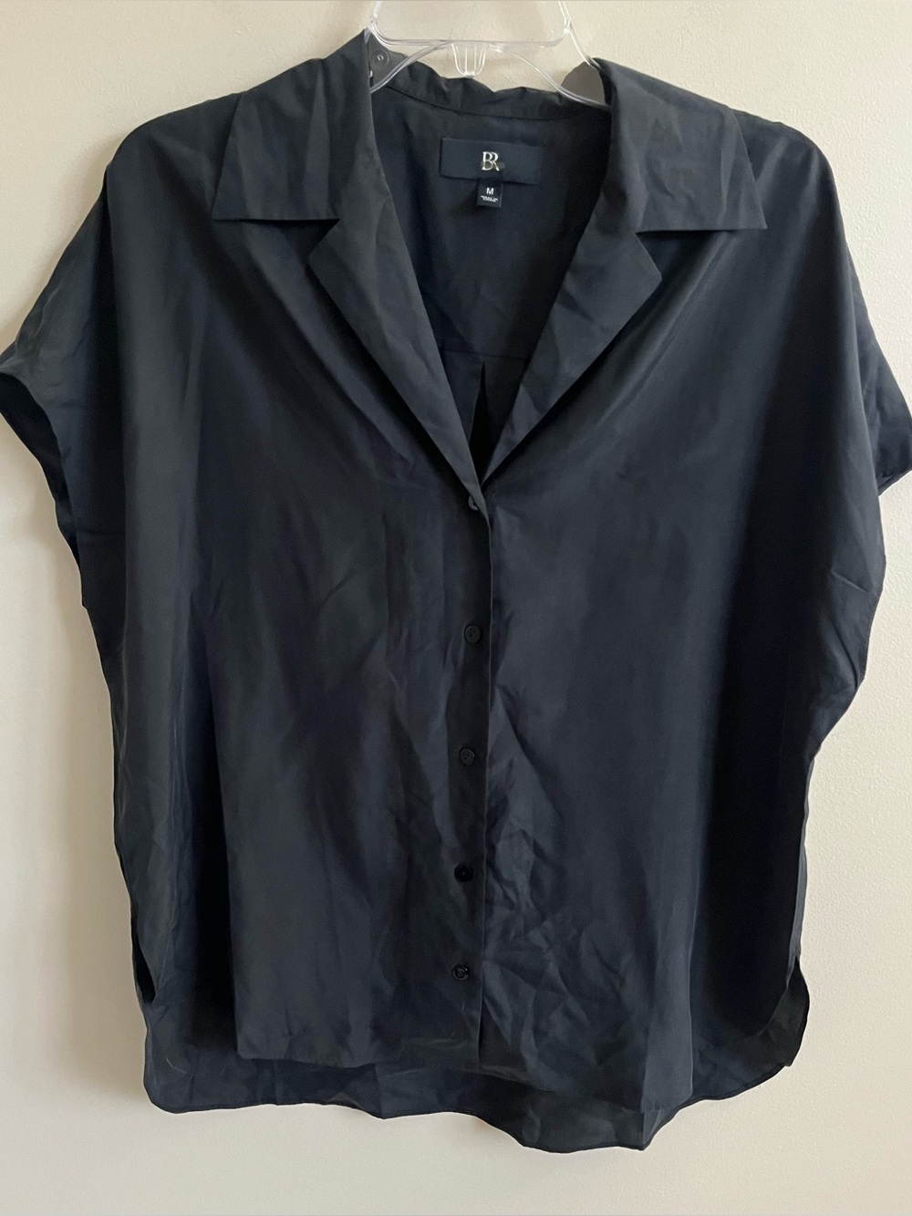 NWOT-Banana Republic Black Button Down Shirt, Medium